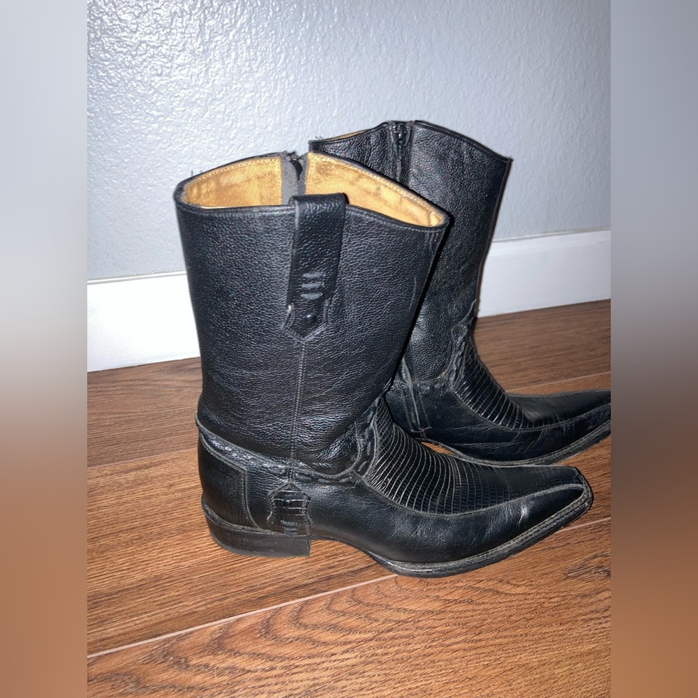 Rudel Mens Black Western Boots Size 10